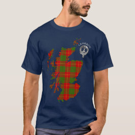 Camiseta Clan Cameron Tartan Map & Escudo