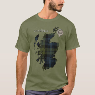 Camiseta Clan Campbell Escudo y Tartán Map