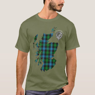 Camiseta Clan Campbell Loch Awe Tartan Map & Escudo