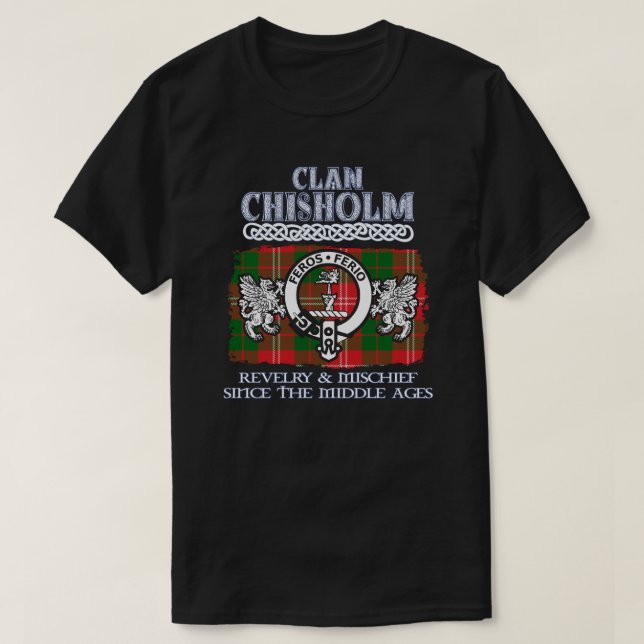 Camiseta Clan Chisholm escudo Clans Escoceses (Diseño del anverso)