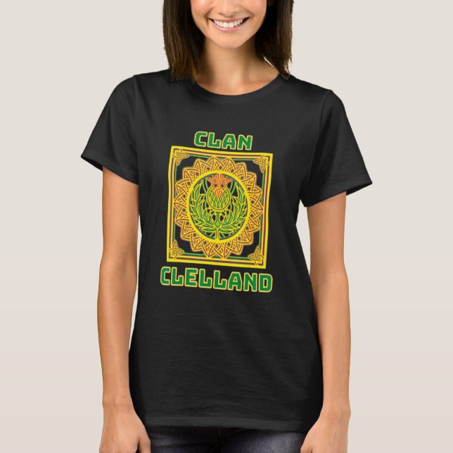 Camiseta Clan Clelland Scottish Celtic Thistle (Anverso)