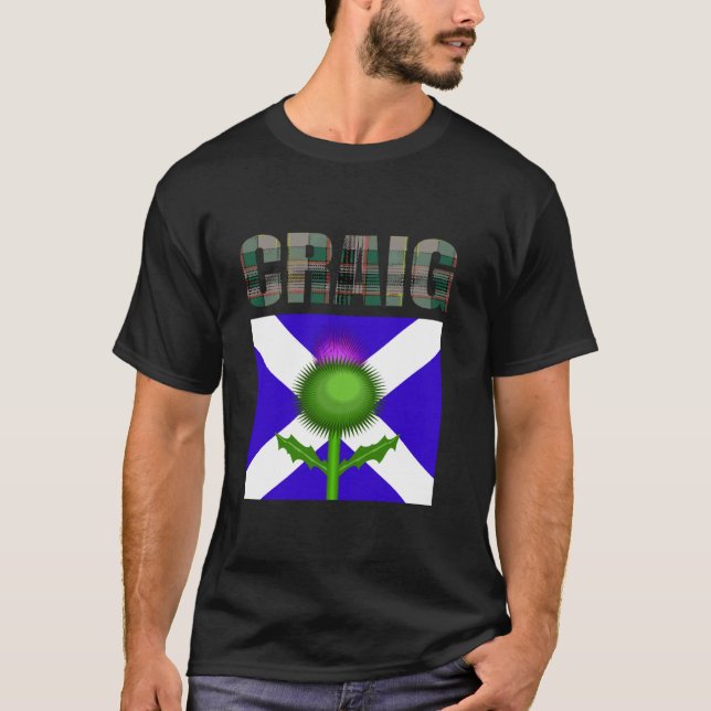 Camiseta Clan Craig Tartan Escocia Nombre De La Familia Sco (Anverso)