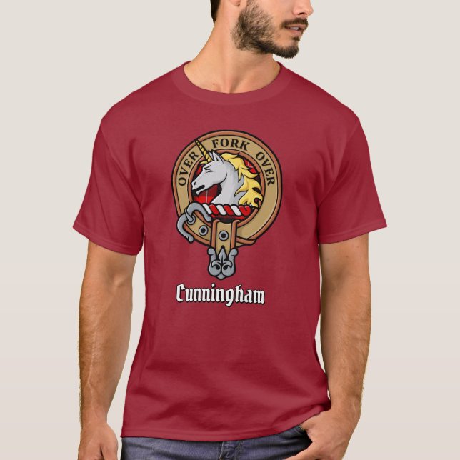 Camiseta Clan Cunningham Escudo por Tartán (Anverso)