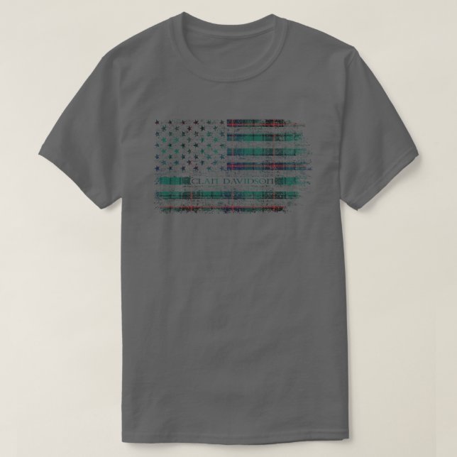 Camiseta Clan Davidson Scottish tartan US flag killan (Diseño del anverso)