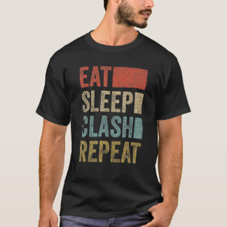 Camiseta Clan de juego Comer Sleep Choque Repetir Retro Vin