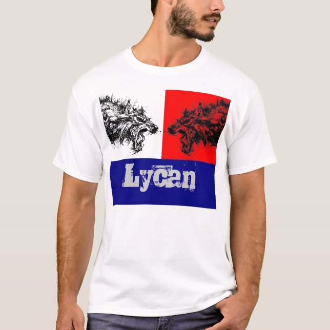 Camiseta Clan de Lycan de la bandera del hombre lobo (Anverso)