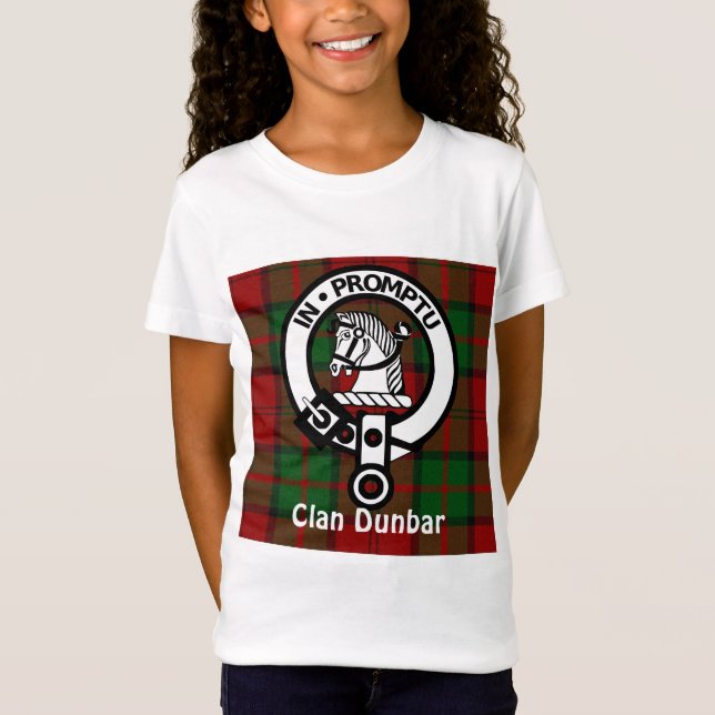 Camiseta Clan Dunbar Tartan & Escudo Badge (Anverso)