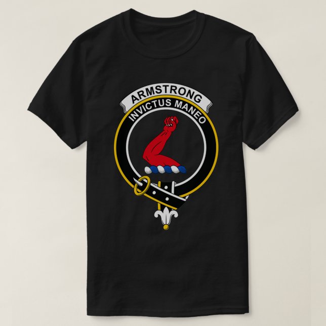 Camiseta Clan escocés de Tartan Clan Escudo Armstrong (Diseño del anverso)