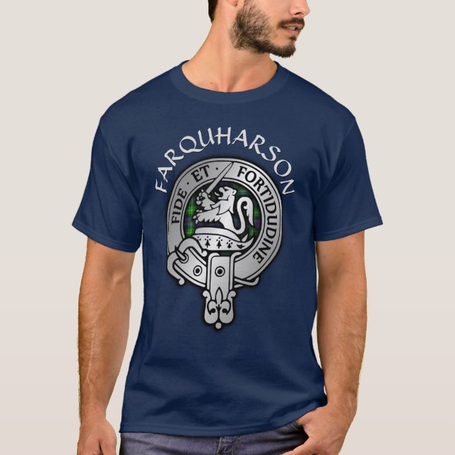 Camiseta Clan Farquharson Escudo y Tartán (Anverso)