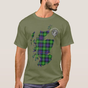 Camiseta Clan Farquharson Escudo y Tartan Map