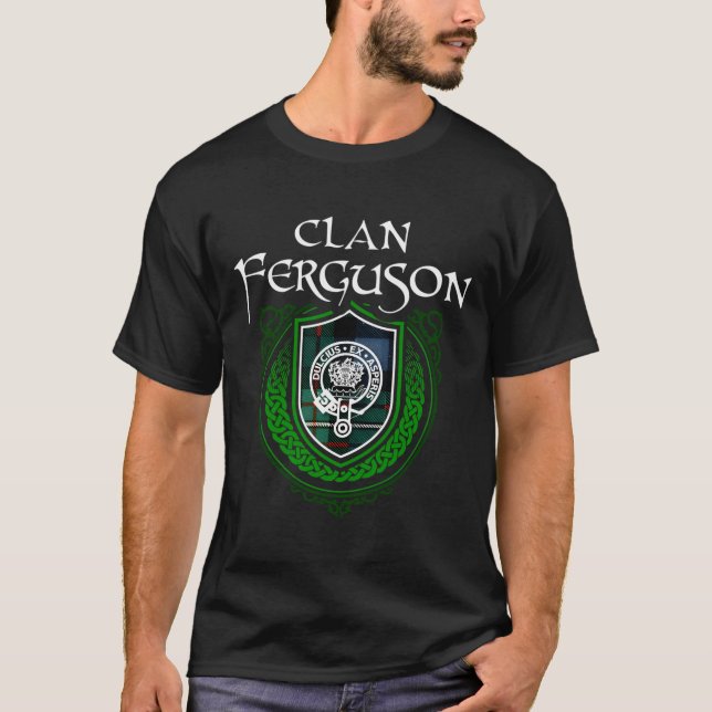 Camiseta Clan Ferguson Apellido Clan Tartán Shield (Anverso)
