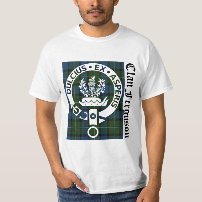 Camiseta Clan Ferguson Escudo y Tartán (Anverso)