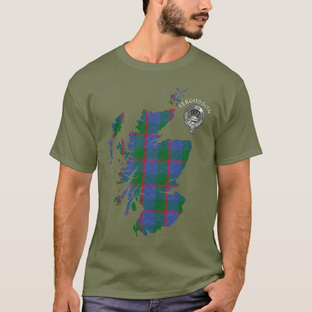 Camiseta Clan Fergusson Tartan Map & Escudo T-Shirt (Anverso)