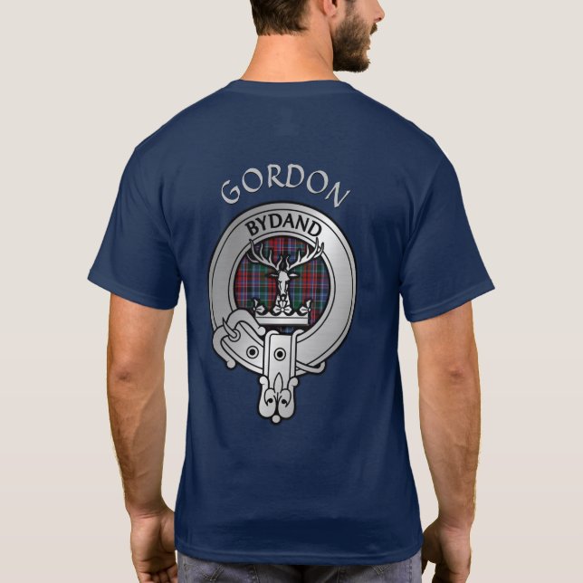 Camiseta Clan Gordon Escudo y Red Tartan T-Shirt (Reverso)