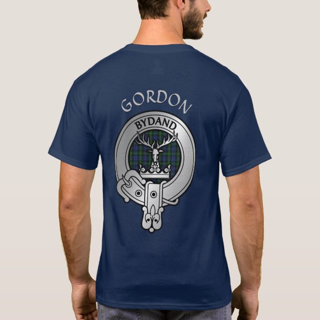 Camiseta Clan Gordon Escudo y Tartan (Reverso)
