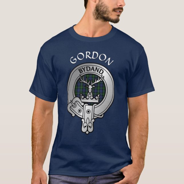 Camiseta Clan Gordon Escudo y Tartan (Anverso)