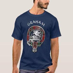Camiseta Clan Graham Escudo y Red Tartan T-Shirt