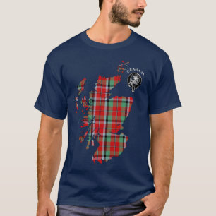 Camiseta Clan Graham Red Tartan Map & Escudo T-Shirt