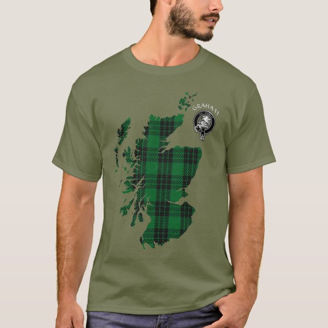 Camiseta Clan Graham Tartan Map & Escudo T-Shirt (Anverso)