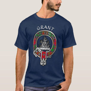 Camiseta Clan Grant Escudo y Tartan T-Shirt