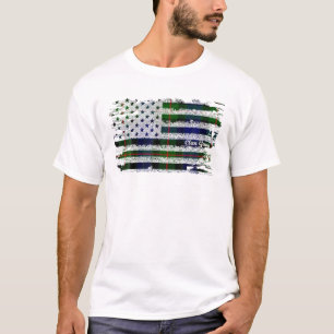 Camiseta Clan Gunn Bandera Americana Escocia Tartán