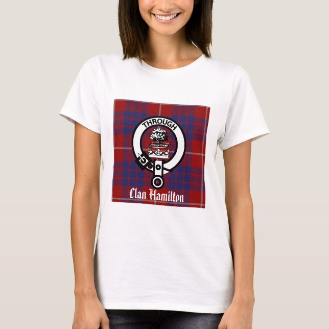Camiseta Clan Hamilton Escudo & Tartan (Anverso)