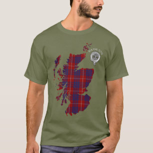 Camiseta Clan Hamilton Tartan Map & Escudo T-Shirt