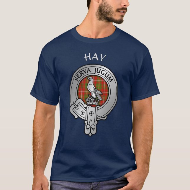 Camiseta Clan Hay Escudo y Tartán (Anverso)