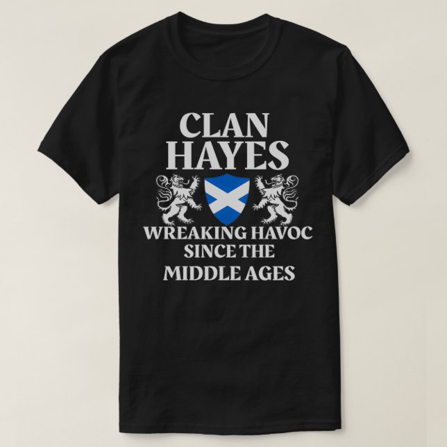 Camiseta Clan Hayes Scottish Family Kilt Tartan Lion Name (Diseño del anverso)