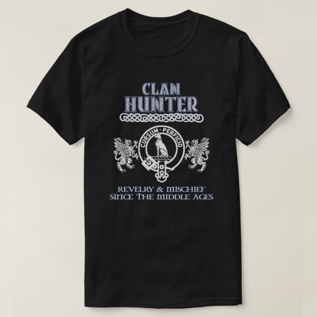 Camiseta Clan Hunter escudo Clanes escoceses Apellido escoc (Diseño del anverso)