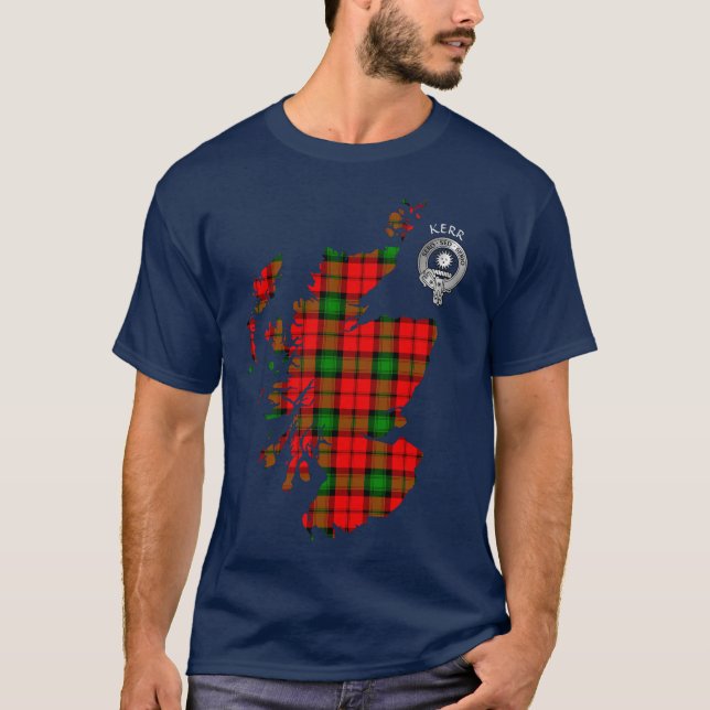 Camiseta Clan Kerr Tartan Map & Escudo T-Shirt (Anverso)