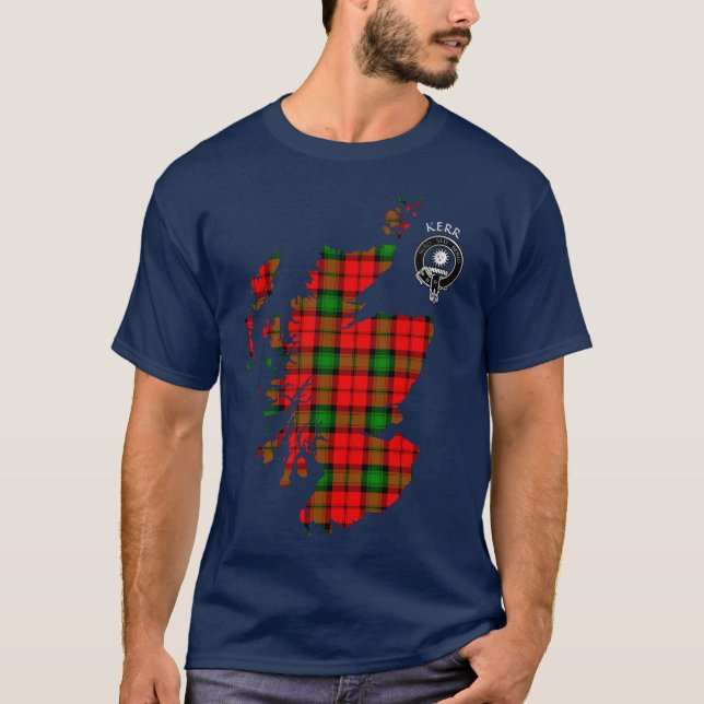 Camiseta Clan Kerr Tartan Map & Escudo T-Shirt (Anverso)