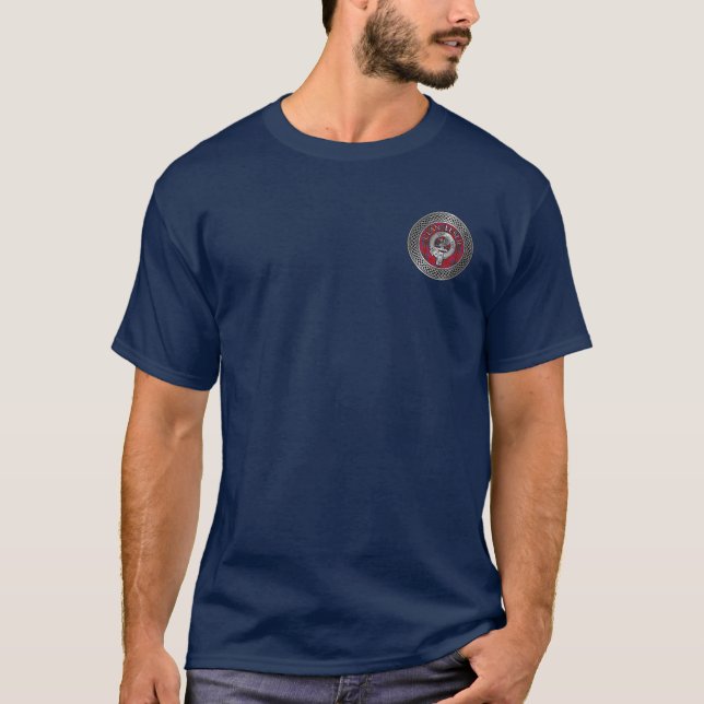 Camiseta Clan Leslie Escudo y Tartan Knot (Anverso)