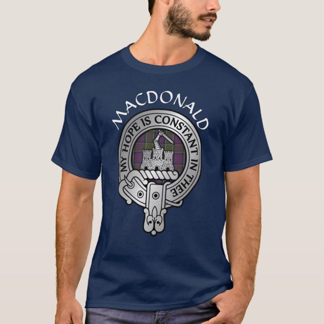 Camiseta Clan MacDonald de Clanranald Escudo y Tartan T-Shi (Anverso)