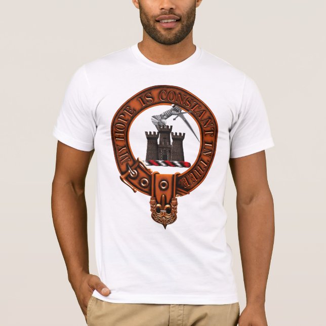 Camiseta Clan MacDonald del escudo y de Targ de la familia (Anverso)