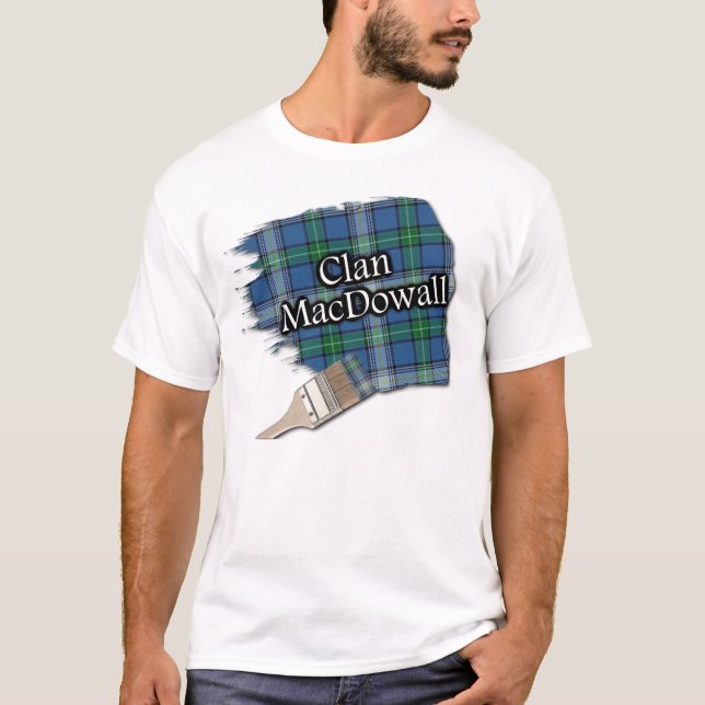 Camiseta Clan MacDowall McDowell Tartan Paint Brush (Anverso)
