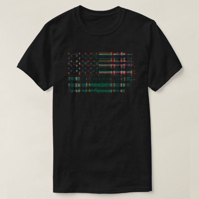 Camiseta Clan MacFarlane Hunting Scottish tartan US flag ki (Diseño del anverso)