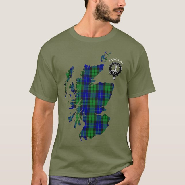 Camiseta Clan MacKay Tartan Map & Escudo T-Shirt (Anverso)