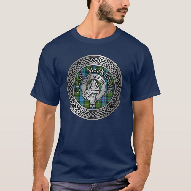 Camiseta Clan MacKenzie Escudo y Tartan Knot (Anverso)
