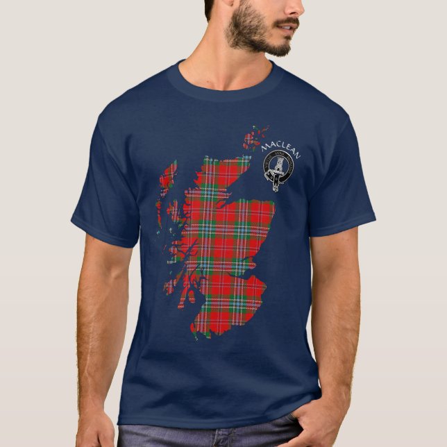 Camiseta Clan MacLean Tartan Map & Escudo T-Shirt (Anverso)