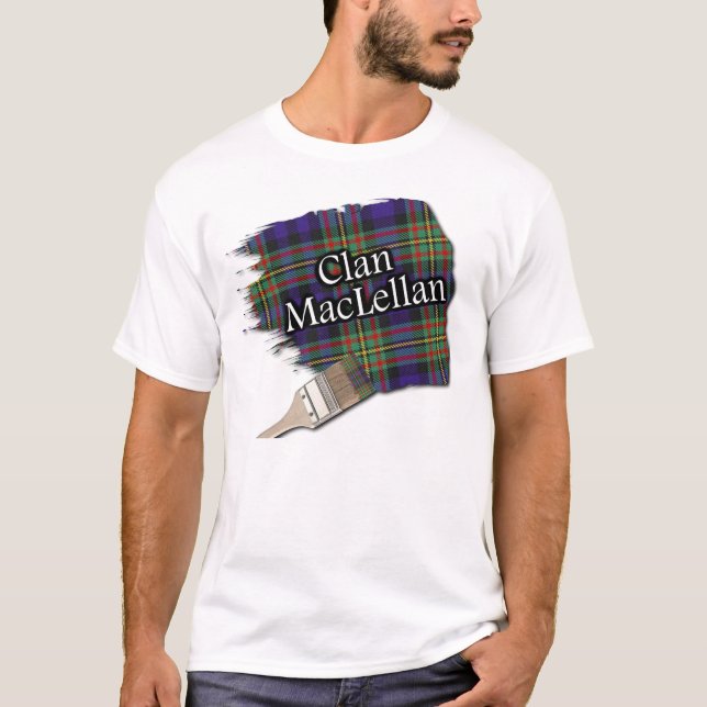 Camiseta Clan MacLellan Scottish Tartan Paint Shirt (Anverso)