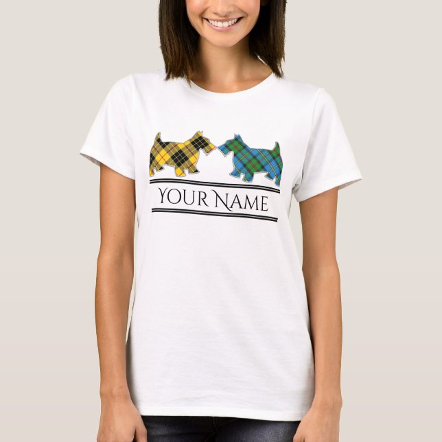 Camiseta Clan MacLeod de Lewis & Harris Tartan Scottie Dogs (Anverso)