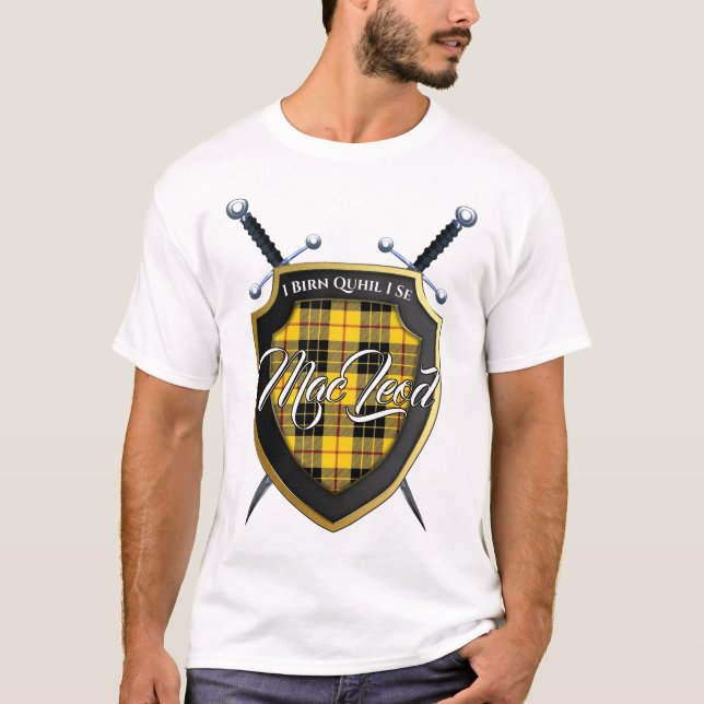 Camiseta Clan MacLeod de Lewis Tartan Scottish Shield (Anverso)