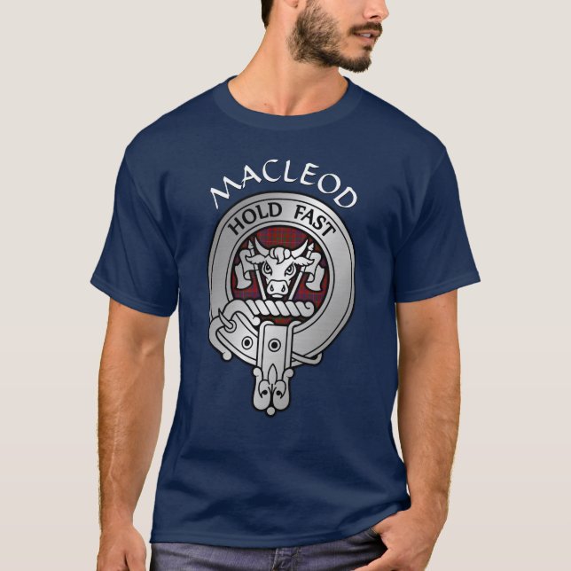 Camiseta Clan MacLeod Escudo y Red Tartán (Anverso)