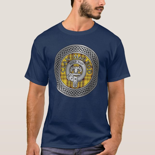 Camiseta Clan MacLeod Escudo y Tartan Knot T-Shirt (Anverso)