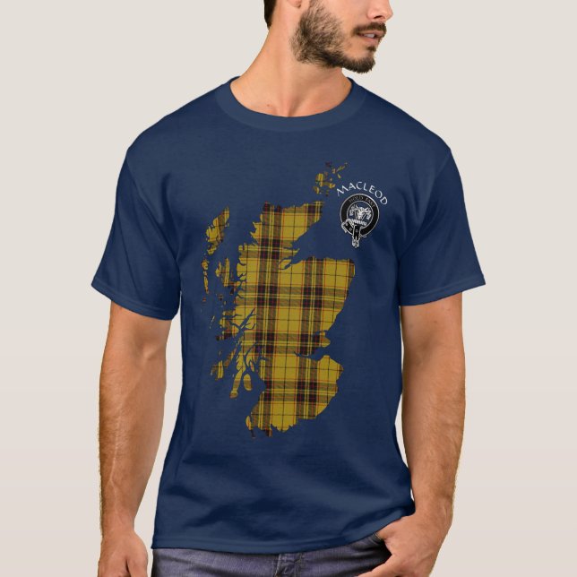 Camiseta Clan MacLeod 'Snuffbox' Tartan Map & Escudo T-Shir (Anverso)