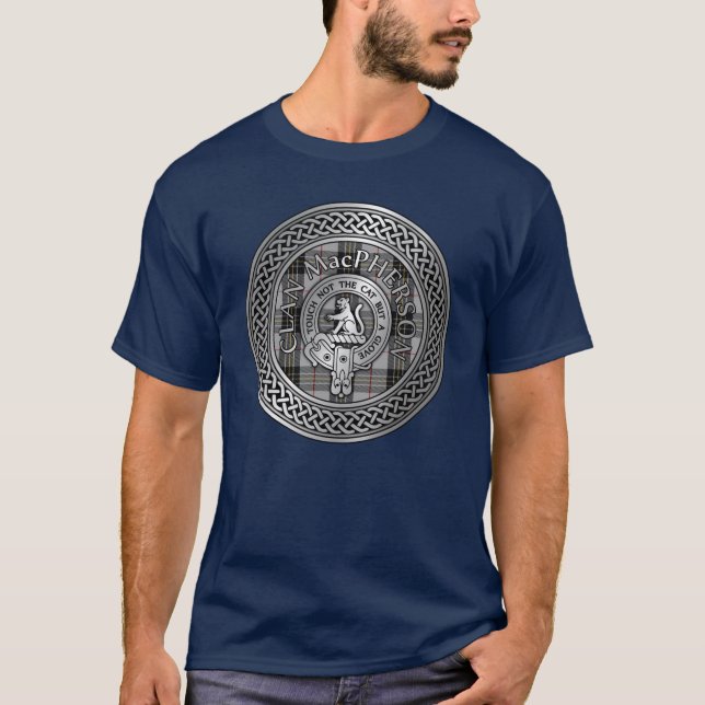 Camiseta Clan MacPherson Escudo & Tartan Knot (Anverso)