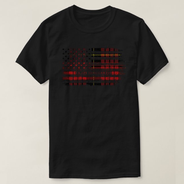 Camiseta Clan Macqueen Scottish tartan US flag killan (Diseño del anverso)