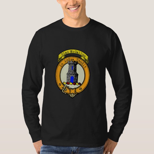 Camiseta Clan McCallum Scottish Surname Crest Badge (Anverso)