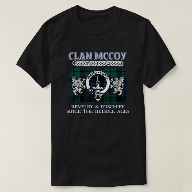 Camiseta Clan McCoy 2 clanes escoceses escudos Apellido esc (Diseño del anverso)